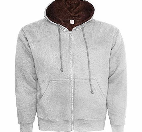 Runway Splash MENS DESIGNER FUR WOOL CHUNKY HOODED JACKET FUR LINED WINTER WARM COAT CARDIGAN[Grey 77/37A,XL]