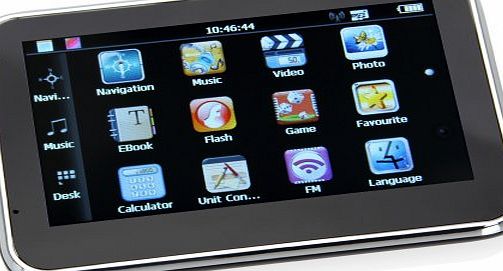 Rupse Portable 4.3 inch Touch Screen Car GPS System Sat Nav Satnav Navigation with Multimedia Player MP3 MP4 FM 4GB