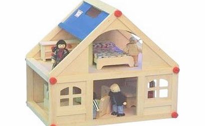 rusimco Wooden Dolls House With Furniture