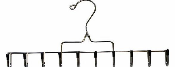H & L Russel Ltd Accessory Rack with 10 hooks in Chrome, Stores All Your Accessories & Belts, Adult Size