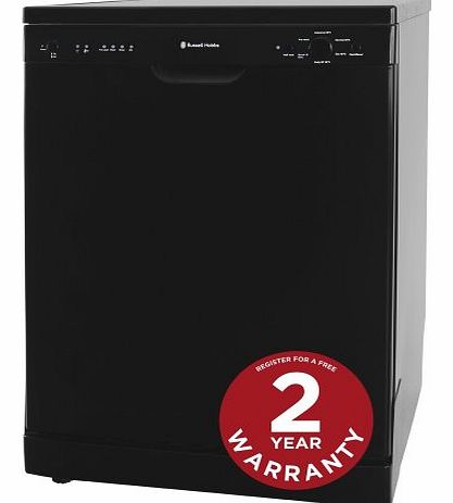Black Freestanding 60cm Wide Dishwasher RHDW2B - Free 2 Year Warranty*