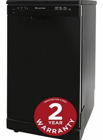 Black Freestanding Slimline 45cm Wide Dishwasher RHSLDW2B - Free 2 Year Warranty*