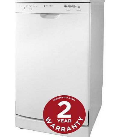 Russell Hobbs White Freestanding Slimline 45cm Wide Dishwasher RHSLDW2 - Free 2 Year Warranty*