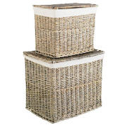 Rustic Chunky Willow Set Of 2 Lidded
