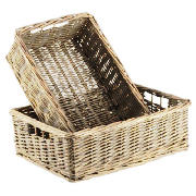 Rustic Chunky Willow Set Of 2 Trays