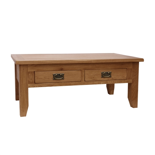 Rustic Oak Coffee Table with Drawers 608.014