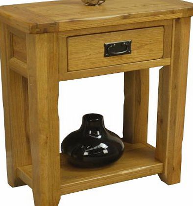 RUSTIC - OAK HALL TABLE / 1 DRAWER CONSOLE TELEPHONE SIDE LAMP UNIT