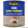 Rustins Satin Finish Oak Polyurethane Varnish 1Ltr