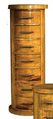 Rough Sawn 7 drawer Drum Chest of Drawers