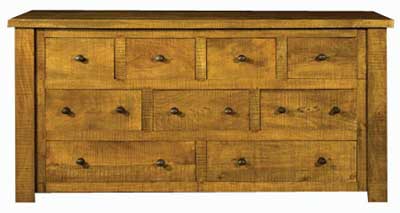 Rough Sawn Multi drawer Chest of Drawers