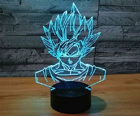 Ruumika Lamp Illusion 3D Switch Dragon Ball Z Super Saiyan God Goku Action Figures