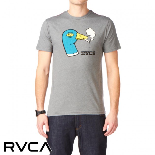 RVCA Mens RVCA Ducksmoke T-Shirt - Grey Noise Heather