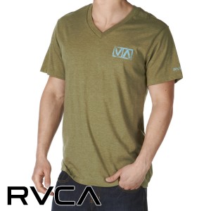 RVCA T-Shirts - RVCA VA Stencil V-Neck T-Shirt -