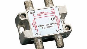 RVFM 2.25GHz Satellite Splitter 75 Ohm 2 Way 122-807UK