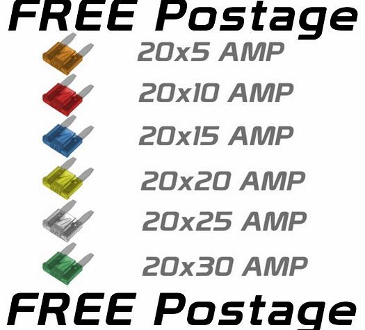 120pc Mini Blade Car/Auto Fuses Assortment