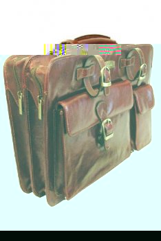 S Babila Italian Leather Laptop Briefcase