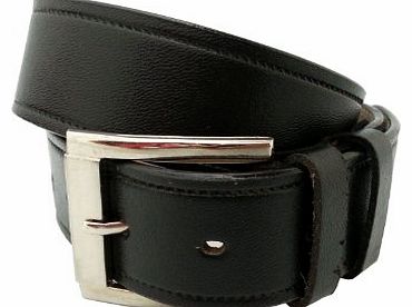 MENS LEATHER BELT 1.5`` (40mm) REAL GENUINE LEATHER HIGH QUALITY STYLISH JEANS TROUSER WAIST BELT CASUAL (34-38``, Black)