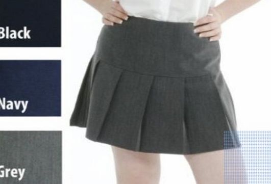 S.S.S Brand New Girls Pleated School Skirt (14, Black)