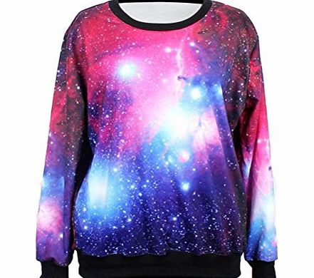 S-ZONE New 2014 3D Print Sweatshirts Space Print pullovers for Girl Lady Women (Galaxy-5)