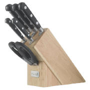 6 Piece Sloping Knife Block With Scissors