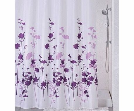 Sabichi 180 x 180 cm Polyester Clara Shower Curtain, Purple/ White