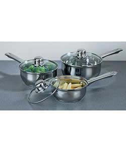 3 Piece Stainless Steel Pan Set