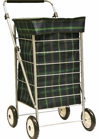 Shopping Trolley, 4 Wheel With Soft Grip Adjustable Handle