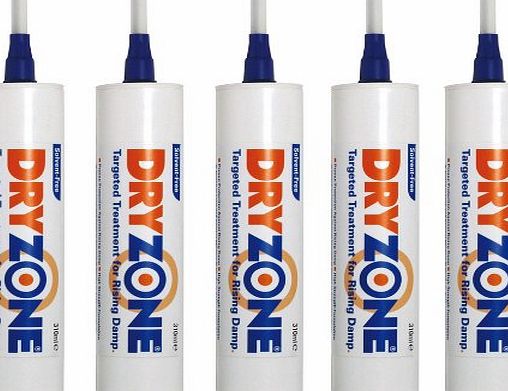 Safeguard Europe Ltd Dryzone 310ml with Nozzle x 5- Damp Proofing Cream (DPC) for the Treatment of Rising Damp