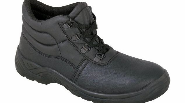 Safety Chukka Boots 100 Percent Workwear Black Safety Chukka Work Boots with Steel Toe Cap and Midsole Protection - UK9