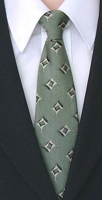 sage Green Square Clip On Tie