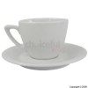 White Medium Cappucino Cup and Saucer