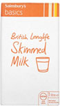 Sainsburys Basics Skimmed UHT Milk (1L)