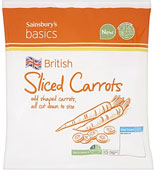 Sainsburys Basics Sliced Carrots (1Kg)