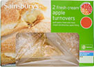 Sainsburys Fresh Cream Apple Turnover (2x85g)