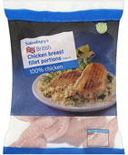Sainsburys Frozen Skinless Chicken Fillets (1Kg)
