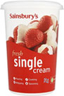 Sainsburys Single Cream (600ml) On Offer