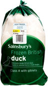 Sainsburys Whole Frozen British Duck (2Kg)