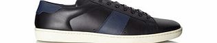 SAINT LAURENT Black and blue leather trainers