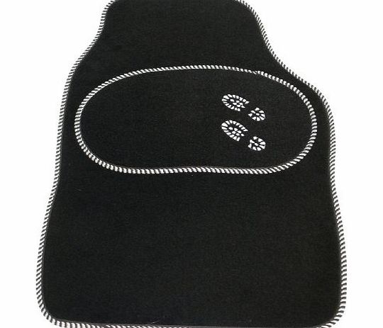 Sakura CMS5 Universal Carpet Car Black Mat Set with Silver Welly Logo