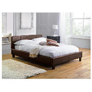 Salerno Double Faux Leather Bed, Dark Brown