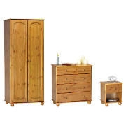 Salisbury Antique Pine 2 Door Wardrobe, bedside