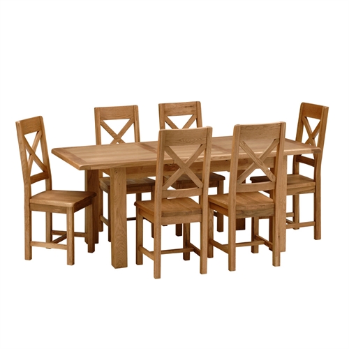 150-200cm Dining Set with 6 Cross