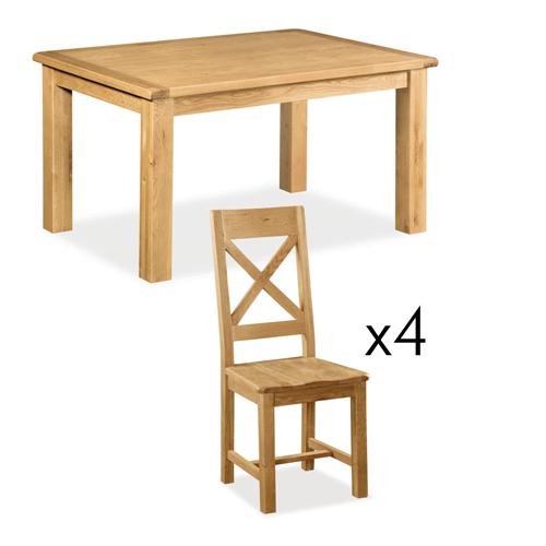 Salisbury Oak Cross Back Chair Dining Set 596.068
