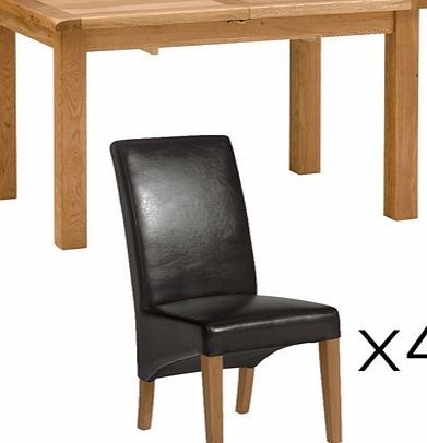 Salisbury Oak Salisbury 120-165cm Ext. Dining Table and 4