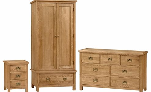 Salisbury Petite Oak Salisbury Petite Double Wardrobe Bedroom Set