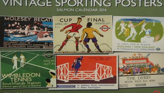 Salmon 2014 VINTAGE SPORTING POSTERS SALMON CALENDAR - PLANNER 2014