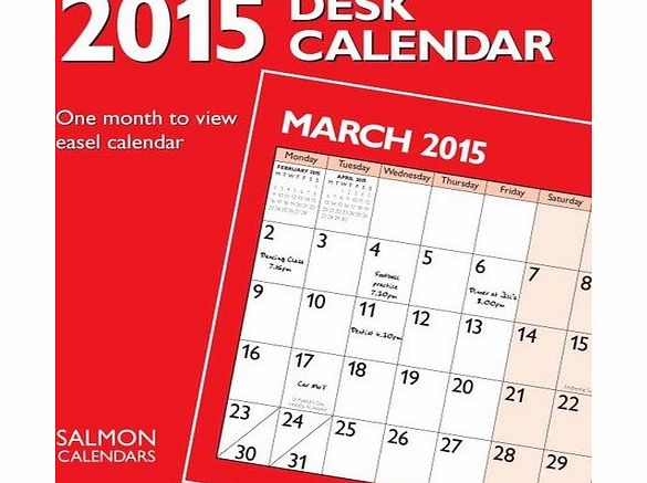 Salmon 2015 easel style desk calendar - one month to view