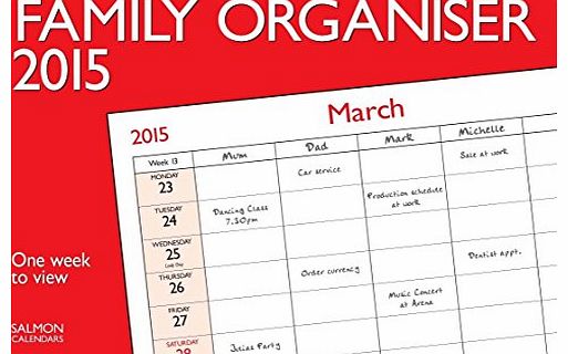 2015 family organiser calendar - one week to view