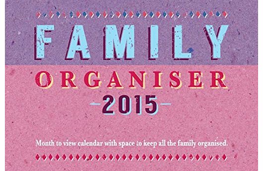 2015 retro design family organiser calendar - one month to view