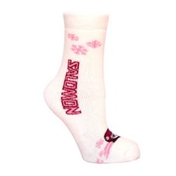 salomon Girls Performa Snow Socks -White/Raspberry